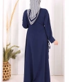 Bağlama Detaylı Elbise 6015 Lacivert