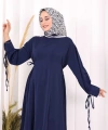 Bağlama Detaylı Elbise 6015 Lacivert