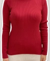 Balıkçı Yaka Düz Model Triko Kazak 4138 Bordo