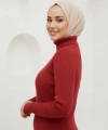 Balıkçı Yaka Düz Model Triko Kazak 4138 Bordo