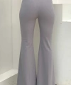 Bel Fermuarlı İspanyolpaça Pantolon 0231 Gri