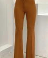 Bel Fermuarlı İspanyolpaça Pantolon 0231 Koyu Taba