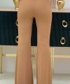 Bel Fermuarlı İspanyolpaça Pantolon 0231 Taba