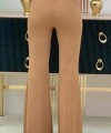 Bel Fermuarlı İspanyolpaça Pantolon 0231 Taba