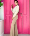 Bel Fermuarlı İspanyolpaça Pantolon 0231 Vizon