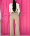 Bel Fermuarlı İspanyolpaça Pantolon 0231 Vizon