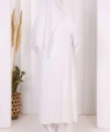 Biyeli Uzun Tunik Pantolon Takım 8005 Ekru