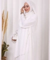 Biyeli Uzun Tunik Pantolon Takım 8005 Ekru