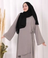 Biyeli Uzun Tunik Pantolon Takım 8005 Gri