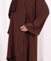 Biyeli Uzun Tunik Pantolon Takım 8005 Kahverengi