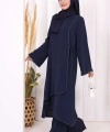Biyeli Uzun Tunik Pantolon Takım 8005 Lacivert