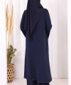 Biyeli Uzun Tunik Pantolon Takım 8005 Lacivert