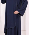 Biyeli Uzun Tunik Pantolon Takım 8005 Lacivert