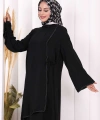 Biyeli Uzun Tunik Pantolon Takım 8005 Siyah