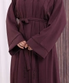 Boncuk İşlemeli Tam Boy Ferace 7894 Bordo