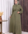 Boydan Düğmeli Ferace 6056 Haki