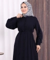 Boydan Düğmeli Ferace 6056 Lacivert