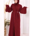 Broş Detaylı Tulumlu Takım 8016 Bordo