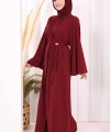 Broş Detaylı Tulumlu Takım 8016 Bordo