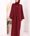 Broş Detaylı Tulumlu Takım 8016 Bordo