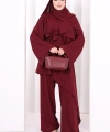 Çapraz Tunik Üçlü Takım 8037 Bordo
