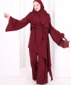 Çapraz Tunik Üçlü Takım 8037 Bordo