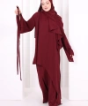 Çapraz Tunik Üçlü Takım 8037 Bordo