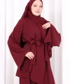 Çapraz Tunik Üçlü Takım 8037 Bordo