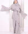 Çapraz Tunik Üçlü Takım 8037 Gri