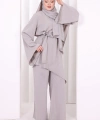 Çapraz Tunik Üçlü Takım 8037 Gri