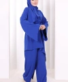 Çapraz Tunik Üçlü Takım 8037 Saks
