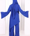 Çapraz Tunik Üçlü Takım 8037 Saks