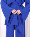 Çapraz Tunik Üçlü Takım 8037 Saks