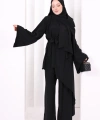 Çapraz Tunik Üçlü Takım 8037 Siyah