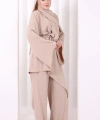Çapraz Tunik Üçlü Takım 8037 Vizon
