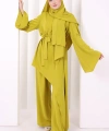 Çapraz Tunik Üçlü Takım 8037 Yağ Yeşili