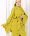 Çapraz Tunik Üçlü Takım 8037 Yağ Yeşili