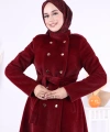 Çıt Çıt Düğme Detay Kaban 70035 Bordo