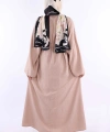 Çıt Çıt Düğmeli Bel Kuşaklı Abaya 70017 Taş