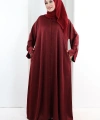 Çıt Çıt Düğmeli Ferace 70023 Bordo