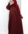 Çıt Çıt Düğmeli Ferace 70023 Bordo