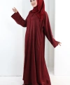 Çıt Çıt Düğmeli Ferace 70023 Bordo