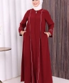 Çizgi Detaylı Ferace 6011 Bordo