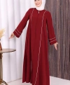 Çizgi Detaylı Ferace 6011 Bordo