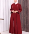 Çizgi Detaylı Ferace 6011 Bordo