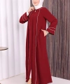 Çizgi Detaylı Ferace 6011 Bordo