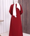 Çizgi Detaylı Ferace 6011 Bordo