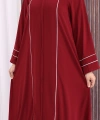 Çizgi Detaylı Ferace 6011 Bordo