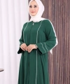 Çizgi Detaylı Ferace 6011 Zümrüt