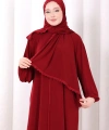 Dantel Detay Şallı Namaz Feracesi 6010 Bordo